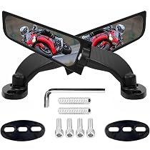 Amazon | RACEAST バイクミラー ウイング 翼型スリム カウルミラー